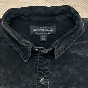 Lucky Brand Women's Black Velour  Jacket Button-Down‎ Top XS Shacket